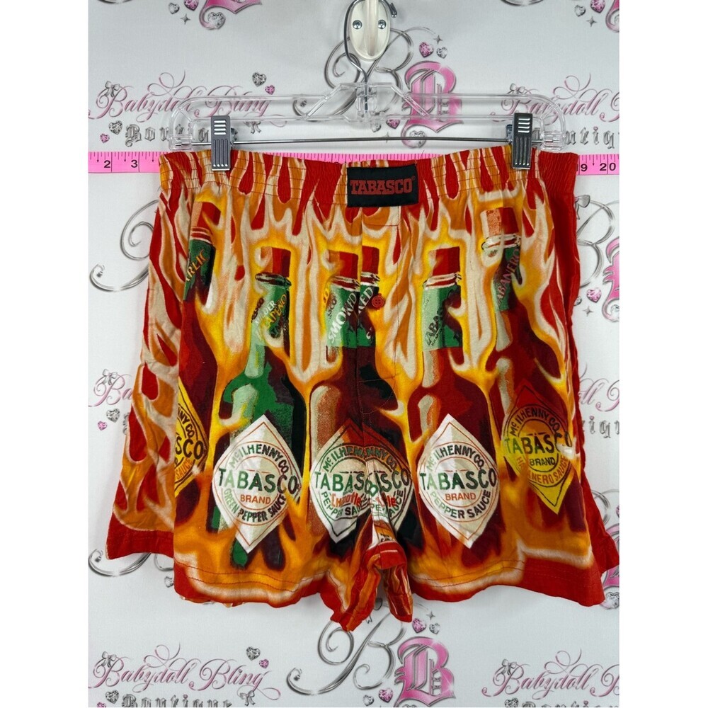 Tabasco shorts funny Red and Yellow Flame Bottle Shorts